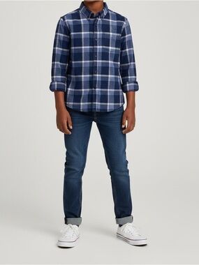 Old Navy• Light Blue, Navy & White Plaid Button Down Shirt